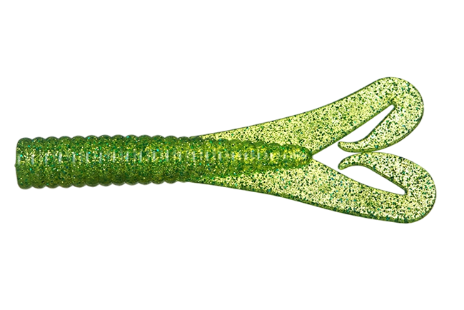 8" Chartreuse  Glitter WishBone Grub